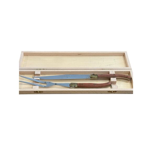 Laguiole California Carving Knife and Fork Set With Box 11” Bee - Picture 1 of 16